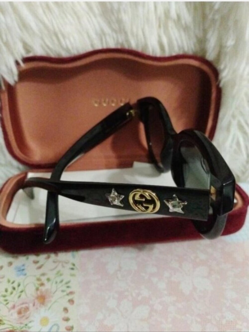 Gucci Black Oversized Round Sunglasses Full Inclusion NWT Made In Italy - Picture 4 of 11